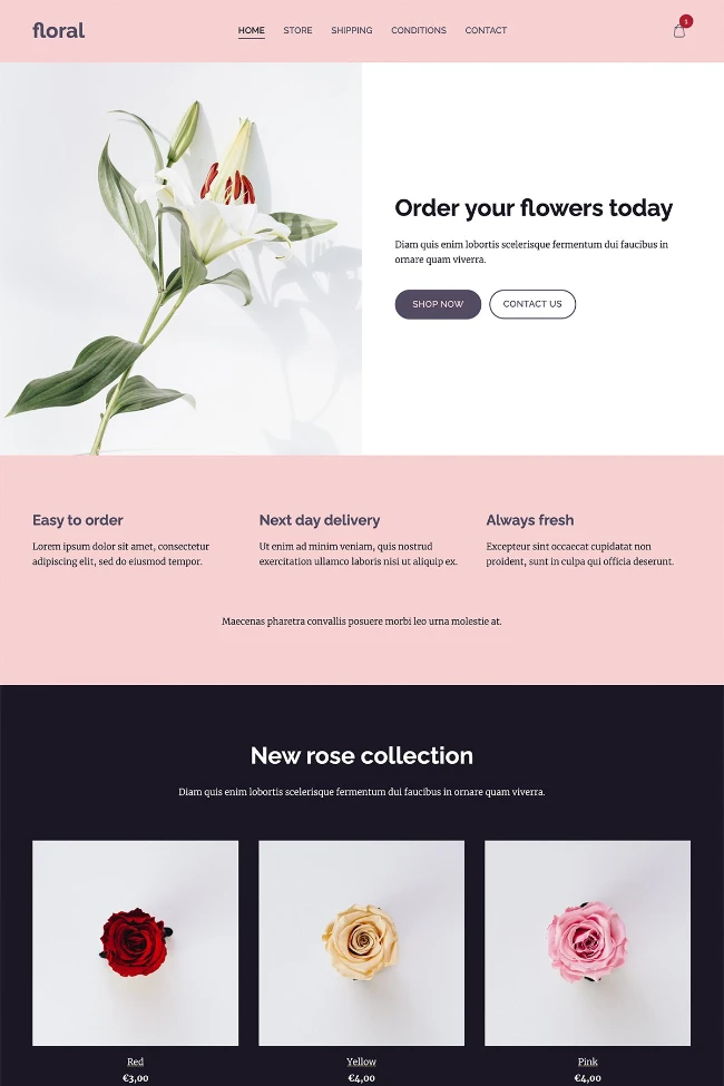 Plantilla Floral para página web