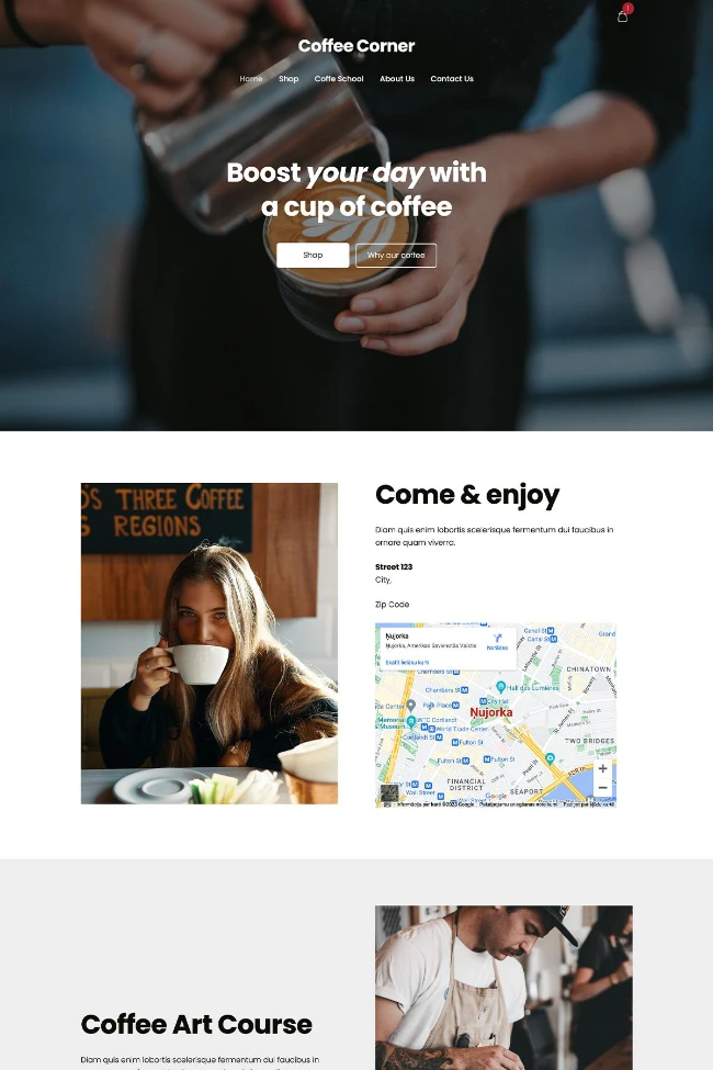 Plantilla de Cafetería para página web